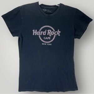 HARD ROCK CAFE Womens New York Graphic T-Shirt Top Sz L Black
